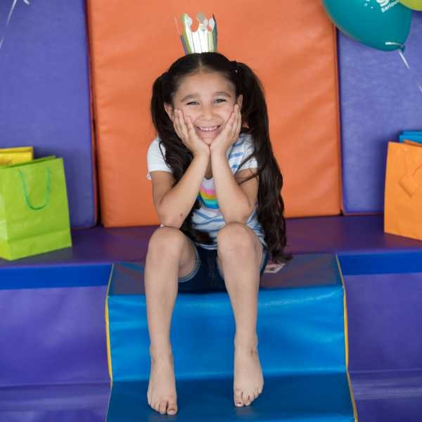 A child celebrating a birthday party at the Little Gym