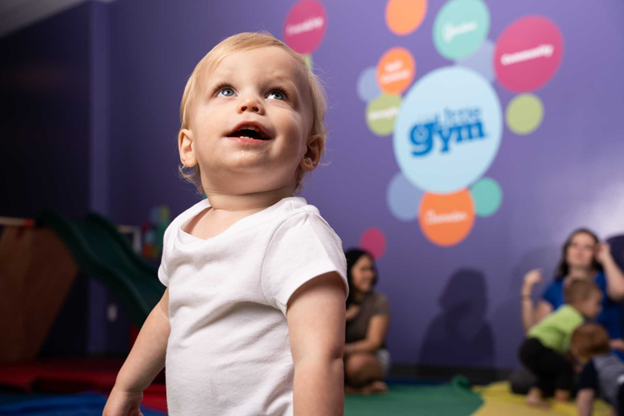young infant at the little gym